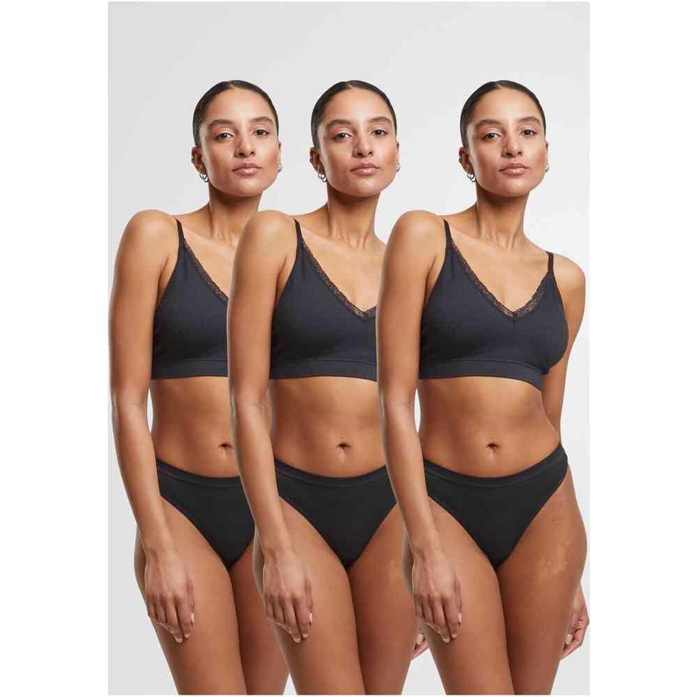 Urban Classics - Rip Tanga 3Pack String - Zwart